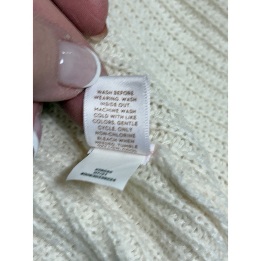 LC Lauren Conrad Women's Textured Cardigan Sweater L - Cream Chunky Knit 90's - Picture 14 of 14